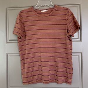 MARINE LAYER STRIPED PINK SHIRT XS